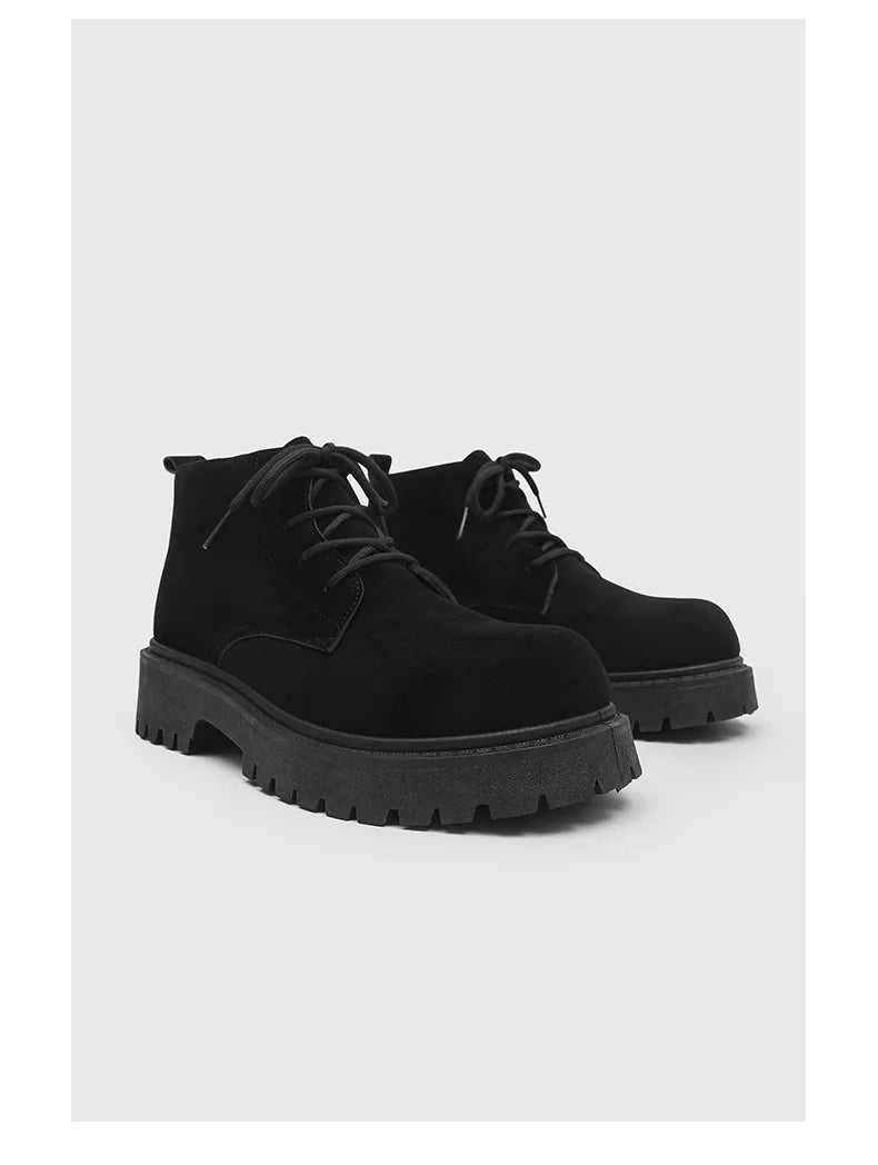 Men's High Top Platform Boots British Style High-end Chelsea Boots Fashion Retro Men Tooling Ankle Boots Mens Shoes Botas Hombre
