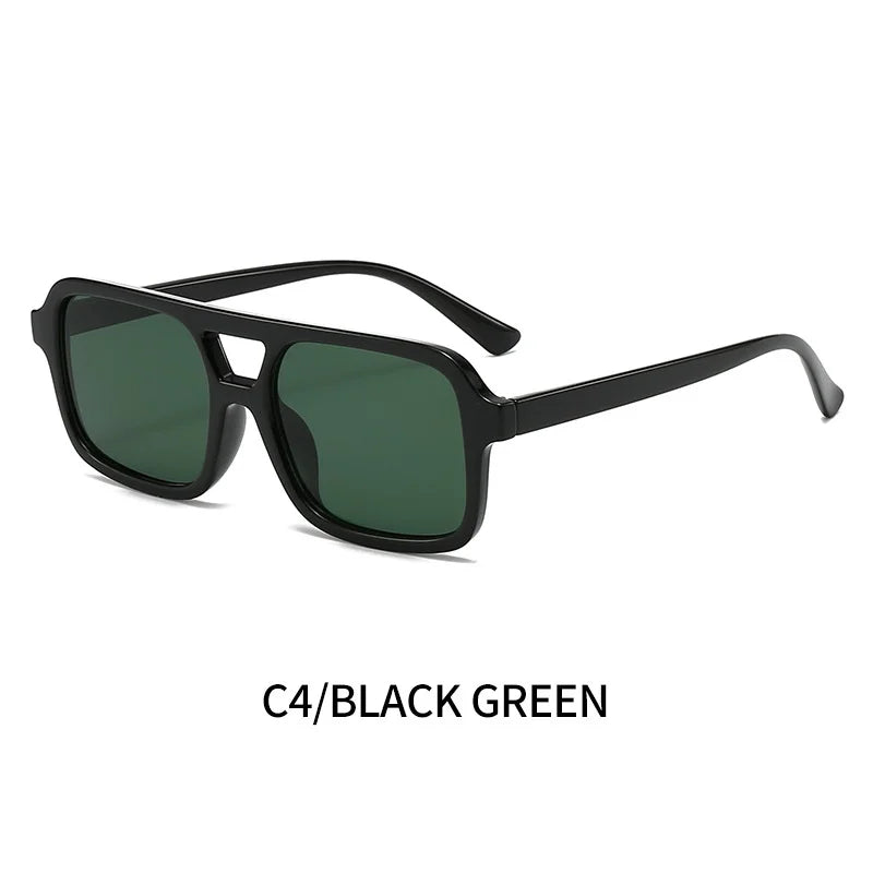 Men Driving Sunglasses Trendy Square Sunglasses Large Frame Yellow Lens Night Vision Glasses Women Retro Sun Glasses Anti Uv400