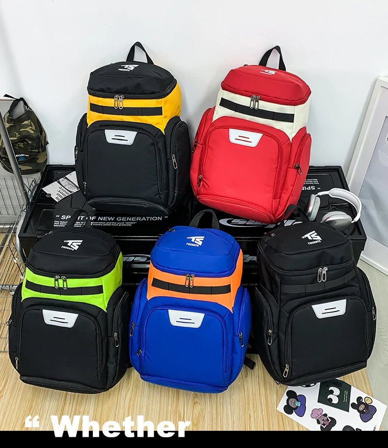 Basketball Soccer Backpack with Shoes Pocket  Outdoor Sports Training Commuting Bag Gym Fitness Bag College Laptop Schoolbag Men
