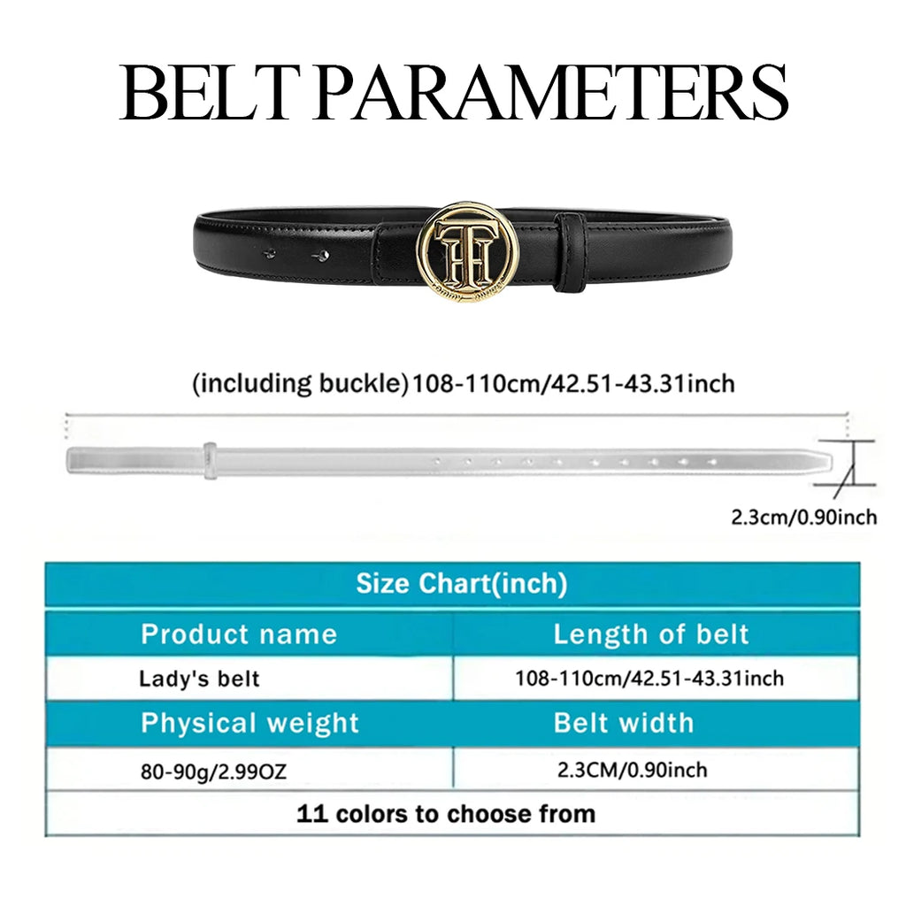 Elegant and classy women's belts in various colors, suitable for pairing with jeans, coats, and dresses