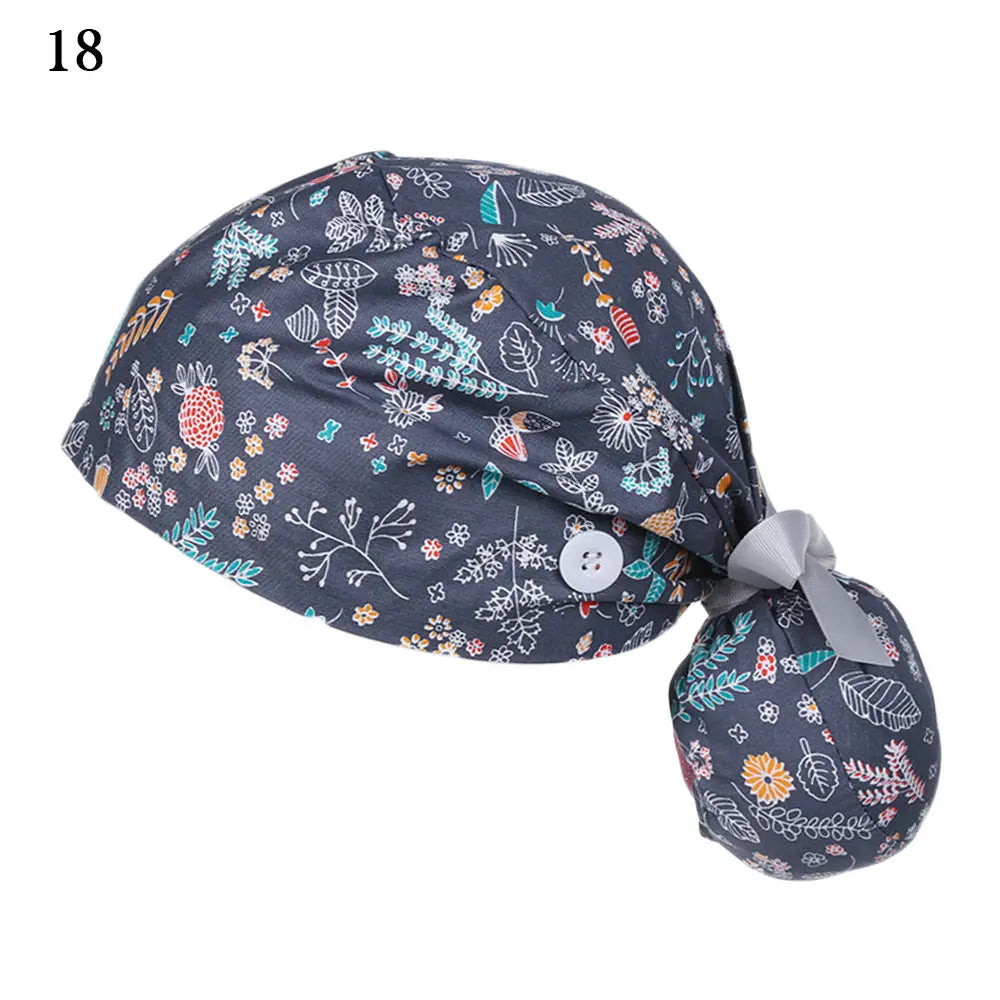 Women & Men Tie Back Hats Ponytail Holder Adjustable Long Hair Cap Working Hat With Button Working Cap