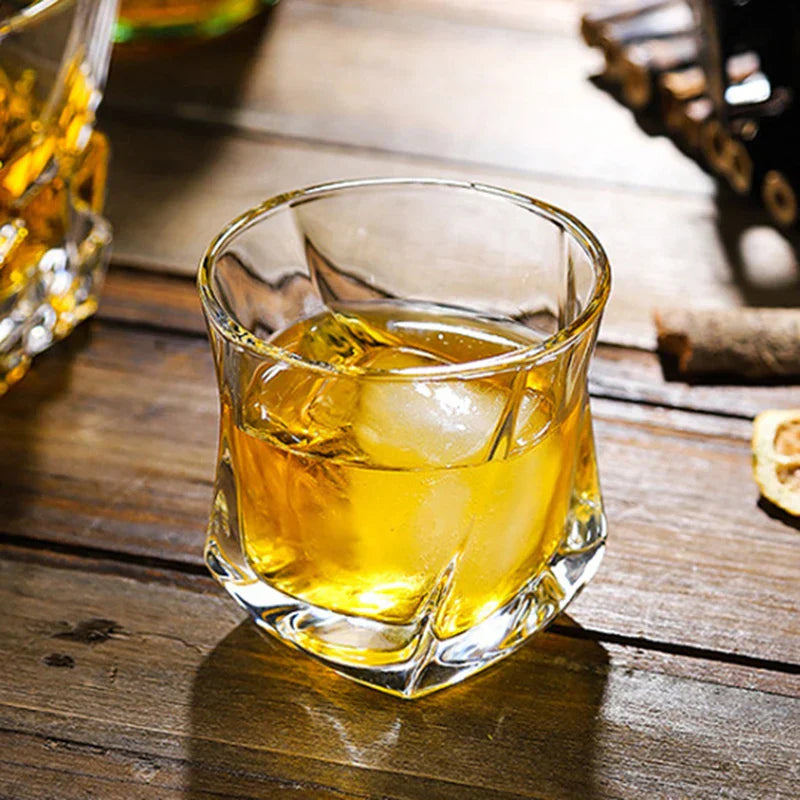 Dlight Decor Spiral Square Glass Cup Set 170ml (1pc/2pc)