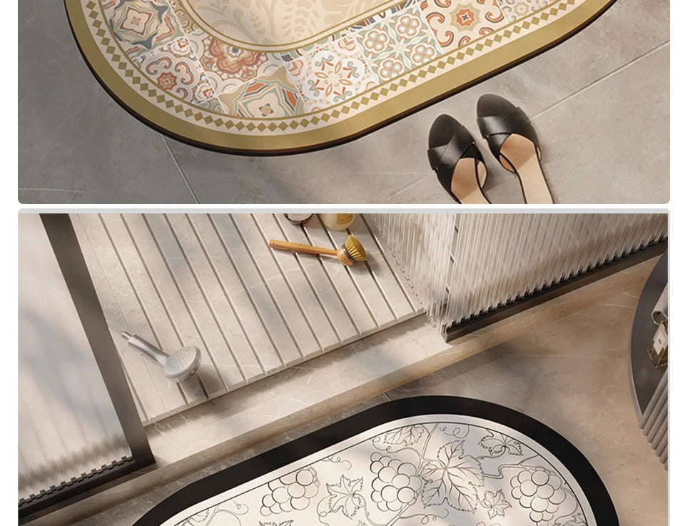 Bathroom Carpet Water-absorbing Quick-drying Floor Mat Non-slip Wash-free Rug Home Decoration Bath Diatom Mud Rugs  Alfombra