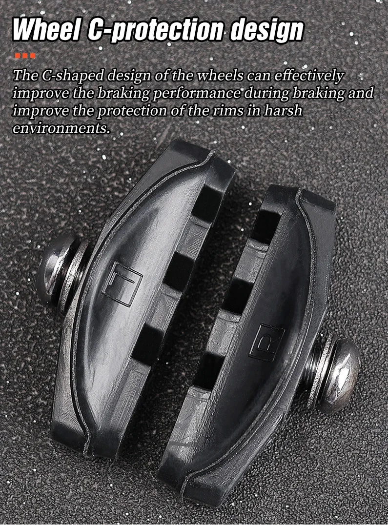 LEBYCLE Road Bicycle Cycling Braking C-Brake Pads Blocks Holders Durable Rubber Shoes 50mm Caliper Pads