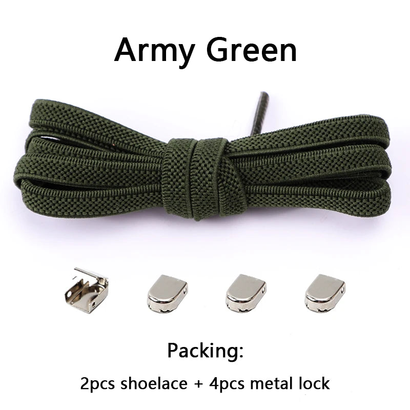 No Tie Elastic Shoe Laces One Size Fits All Adult and Kids Shoes Shoelaces for Sneakers Shoelace Tieless Flat Expand Shoestrings