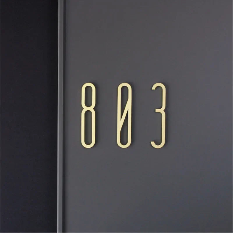 Solid Brass Alphabet Letters and Numbers – Adhesive DIY Door Decor for Home, Hotel, and Baby Names