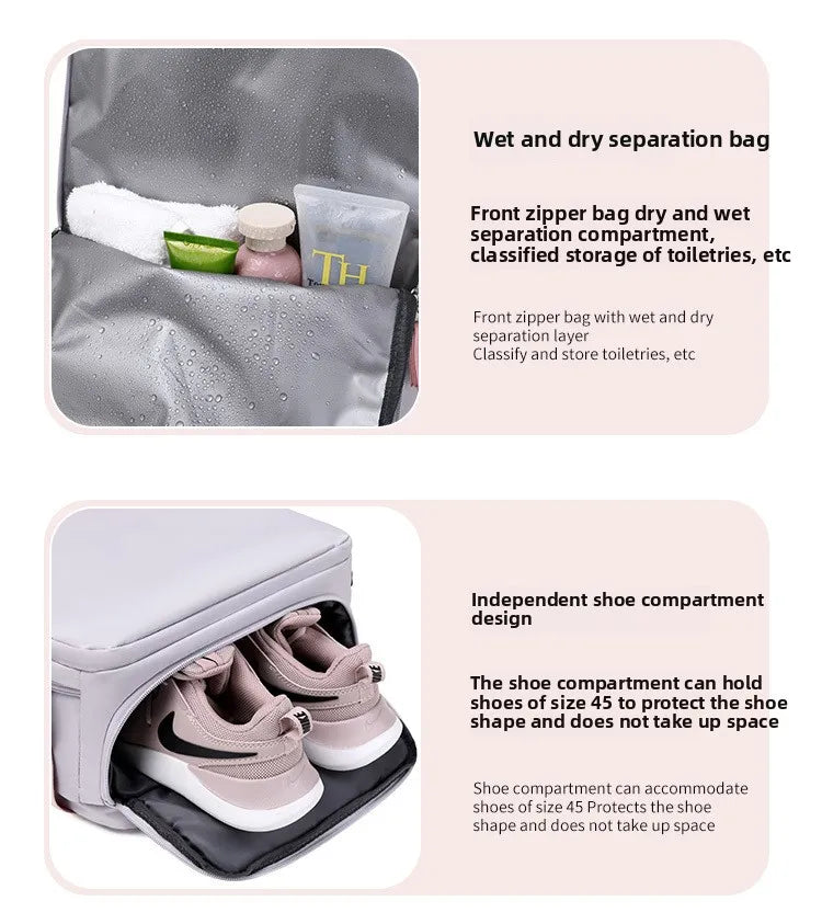 Travel Double-shoulder Backpack. Large Capacity and Multifunctional. Suitable for Ladies and Male Students. Travel Bag