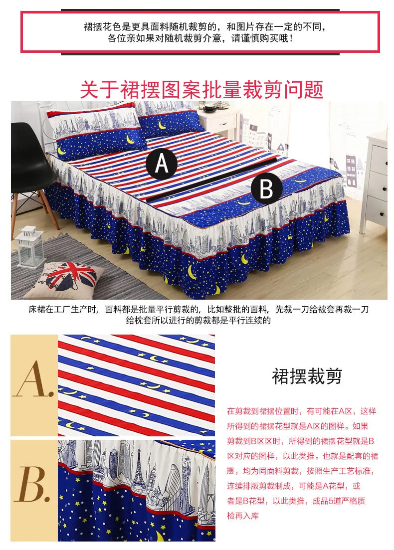 Bedding Set Home Textile Cotton Bedspread Elastic Fitted Mattress Cover Couple Quilt Single Bed Sheet with 2pcs Pillow Covers