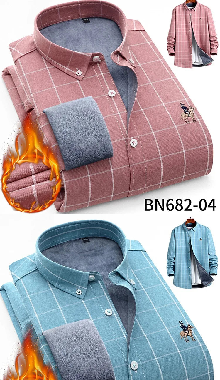 Men's long sleeve shirt thick warm autumn and winter comfortable soft high quality everything easy to take care of the street