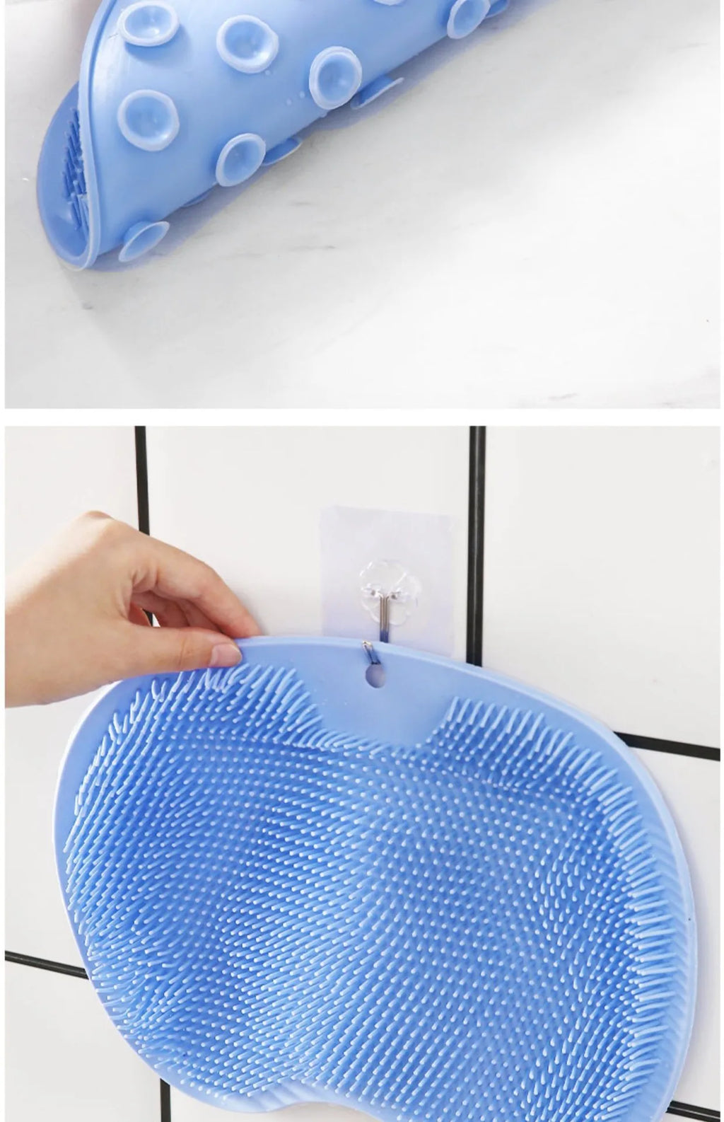 Bathroom wall pasting, back wiping, lazy silicone bath brush, suction cup, back wiping, foot massage cleaning, bath brush
