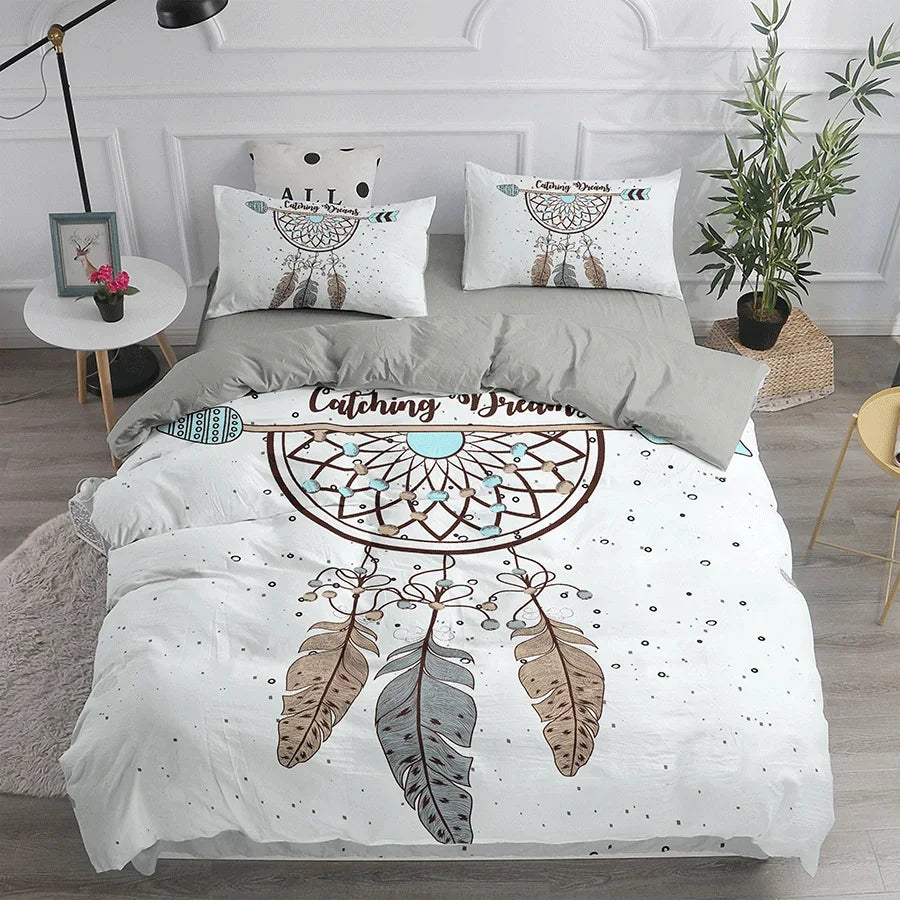 Dream Catcher Bedding Set Elegant Bohemian Duvet Cover Queen 240x220 Ethnic Quilt Cover Single Double King Comforter Bed Cover