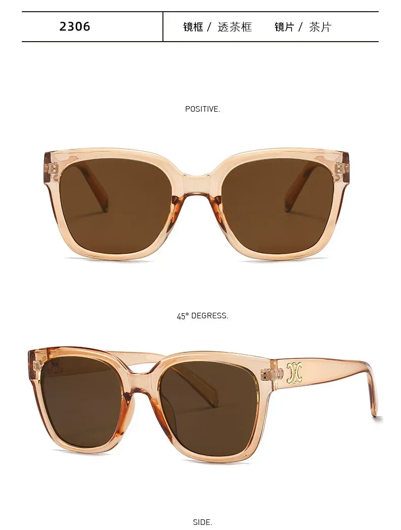 Man Summer 2025 new sunglasses high-end square slimming Facebook same style sunglasses anti UV simple women's version