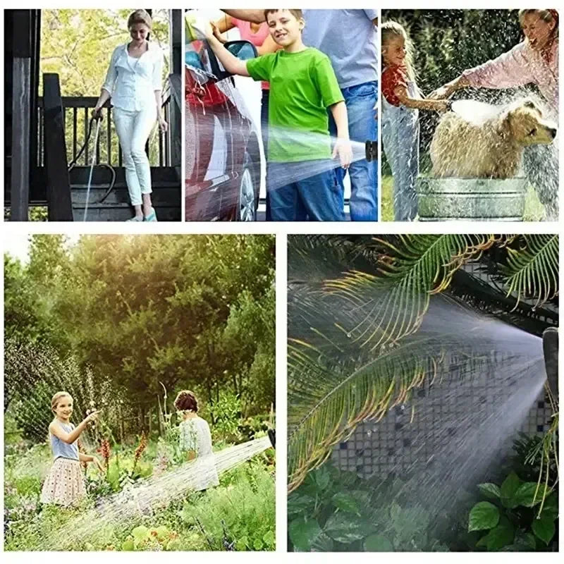 Garden Water Pipe 7.5-37.5 Meters Irrigation Retractable Hose, 8-Function Cleaning Water Gun, Garden Hose, Irrigation Supplies