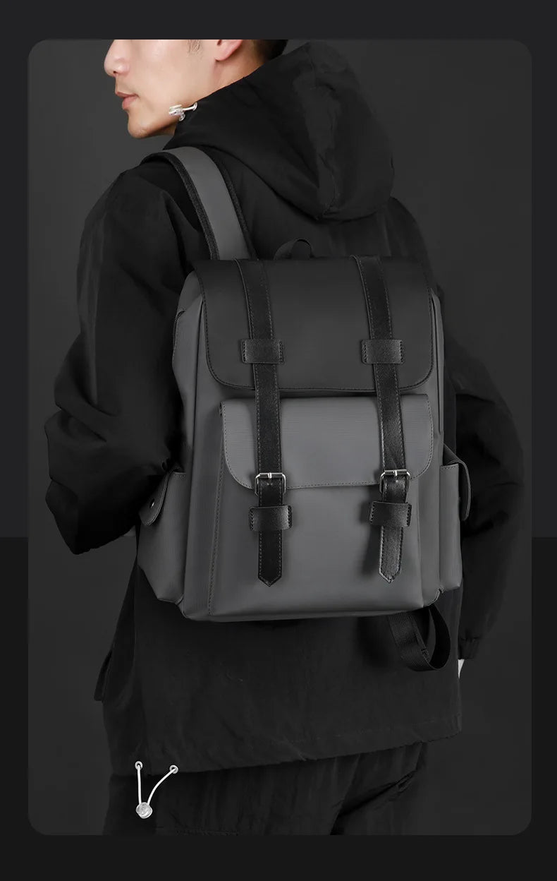 New Fashionable Backpack, Trendy Simple Casual Bag, Solid Color Business Travel Bag, Large Capacity Laptop Bag, Unisex Student School Bag, Multi-Functional Storage Bag