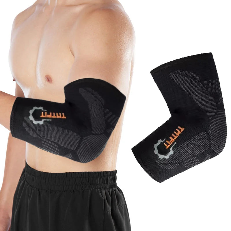 Sports Elbow Pads with Silicone Massage Tennis Arm Joint Sleeves Outdoor Basketball Arm Protectors Fitness Sport Protective Gear