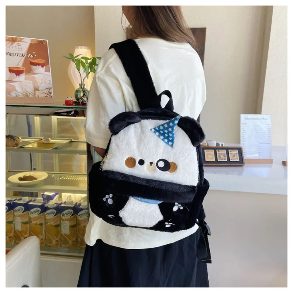 Backpack Adjustable Straps Cartoon Little Bear Backpack Large Capacity Soft Bear Schoolbag Creative Animal Shoulder Bag Gift
