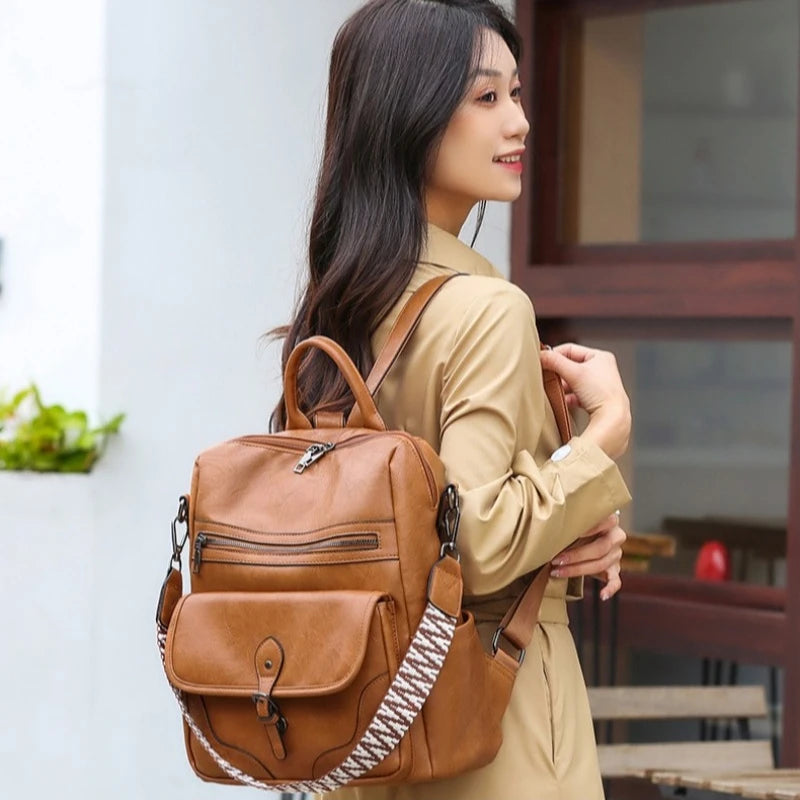 Backpack Purse for Women Purse Travel Backpack Fashion Designer Ladies Shoulder Bags  PU Leather Fashion Anti-theft Rucksack