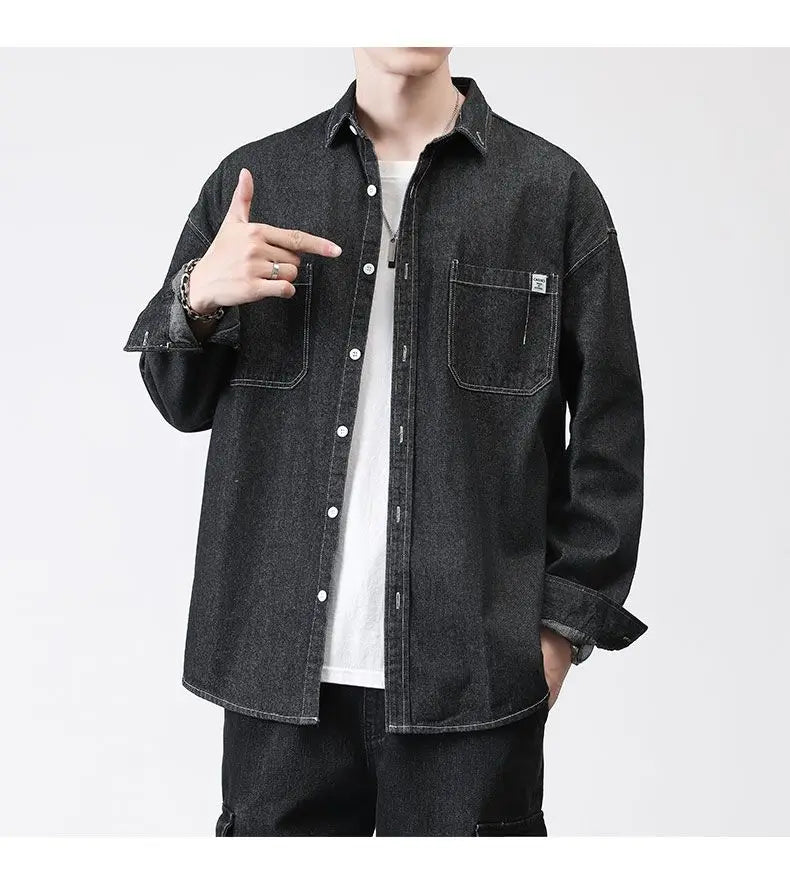 Menswear Shirt Long Sleeve Denim Shirt Casual Loose Fit New Autumn Winter Trendy Unisex Comfort Fashion