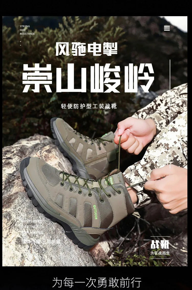 Men Outdoor Boots Winter Ankle Boots Warm Popular Footwear Male Suede Casual Snow Shoes Leather Walking Shoes Hunting Boot