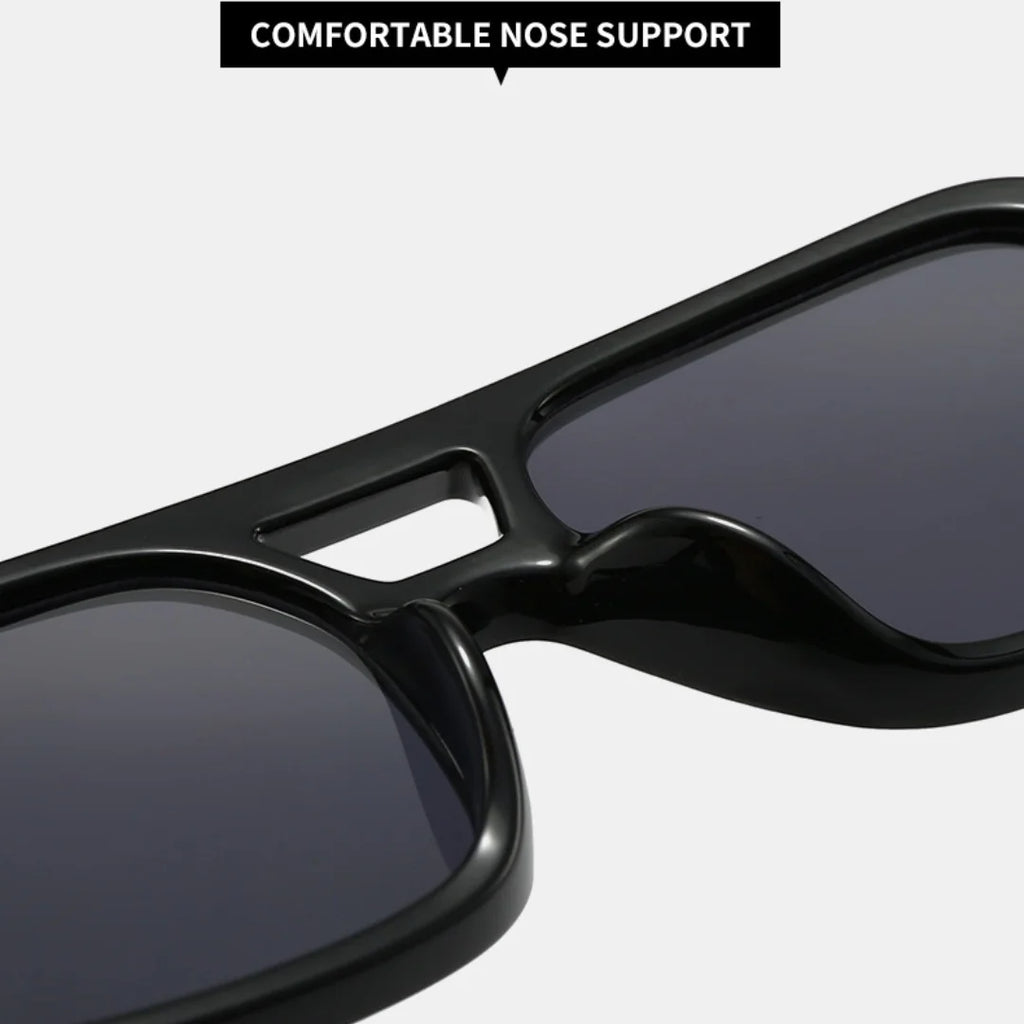 Men Driving Sunglasses Trendy Square Sunglasses Large Frame Yellow Lens Night Vision Glasses Women Retro Sun Glasses Anti Uv400