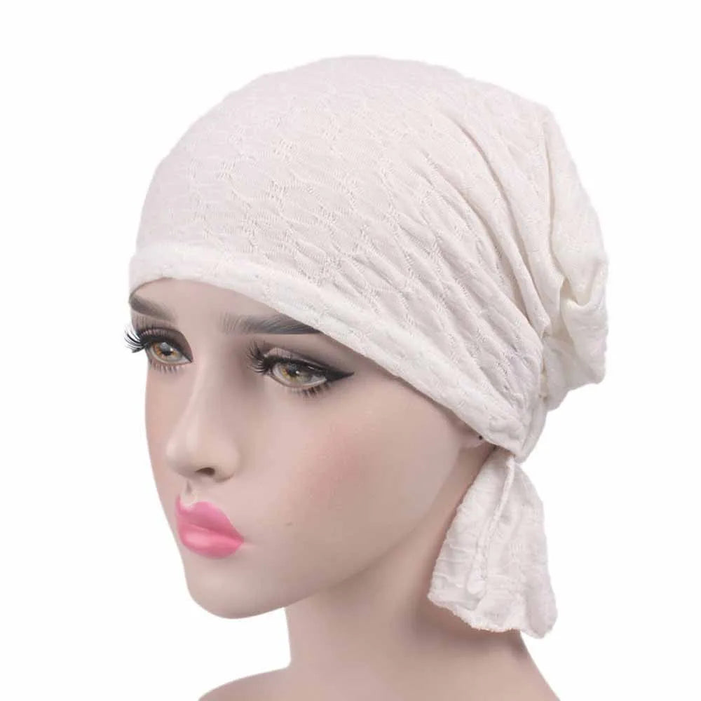 Women Hats Spring Summer Thin Bonnets For Women Lace Flower Breathable Skullies Headscarf Hat Summer Latest Turban Beanies