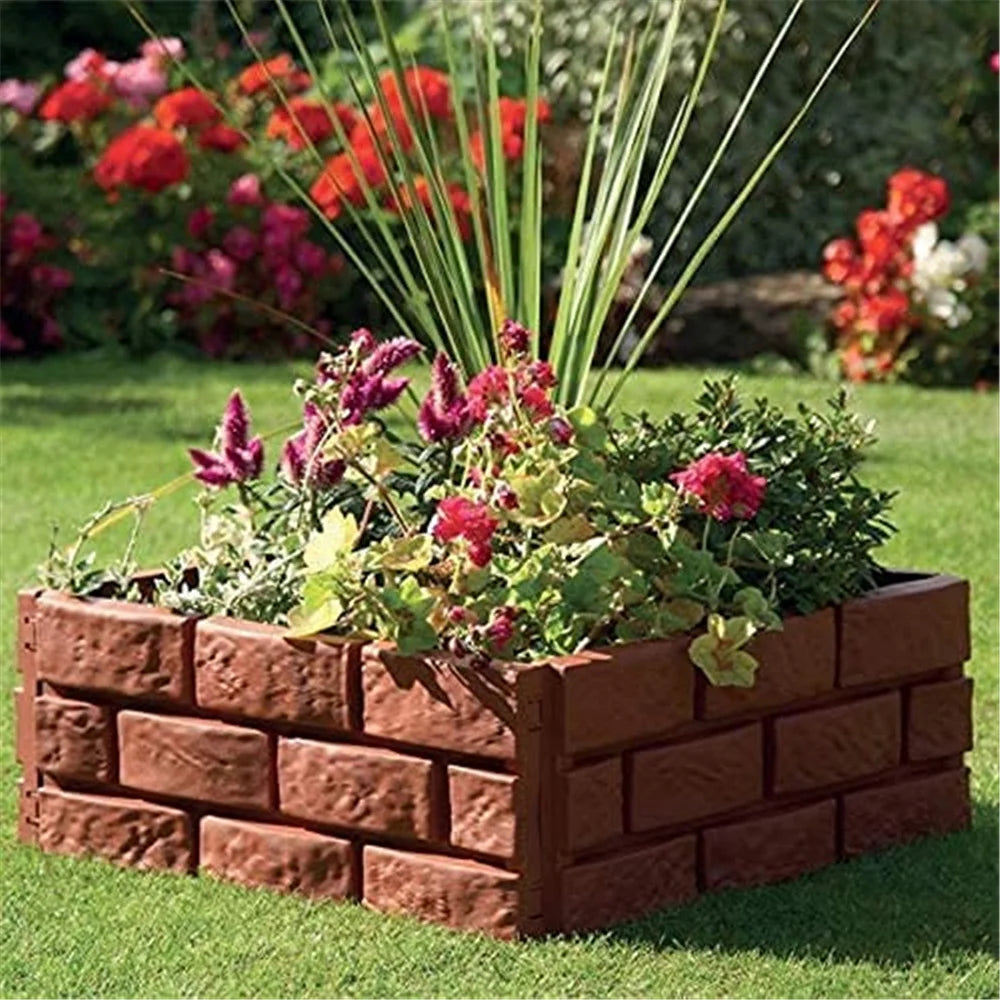 Garden Edging Border DIY Decorative Plant Support Stake Landscaping Edging Stones Brick Effect Outdoor Fence Decorative