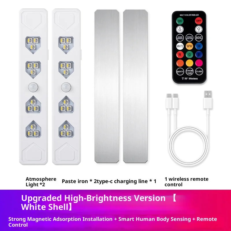 Automotive ambient light, automatic door opening sensor, car mounted colorful voice control, interior decoration, no wiring, wir