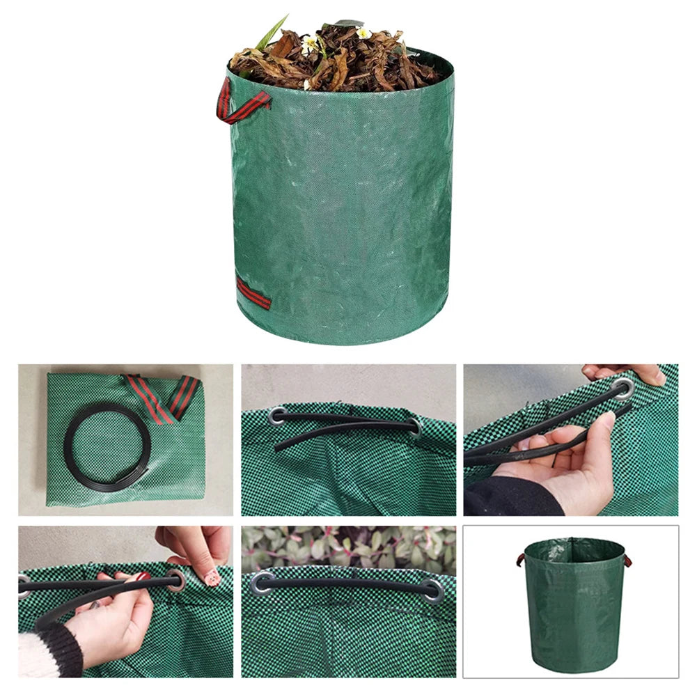 60-500L Garden Leaf Bag Foldable Garden Waste Bag Reusable Garden Garbage Bag Garden Leaf Collector Fallen Leaves Basket