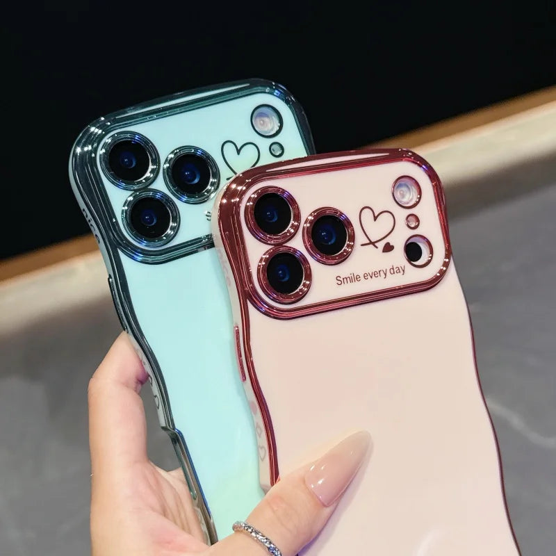Side Love Electroplating Case For iPhone 17 Pro Max 17 Air 16 15 14 Plus 13 12 11 Pro Max 17Pro Max Cover Lens Shockproof Bumper
