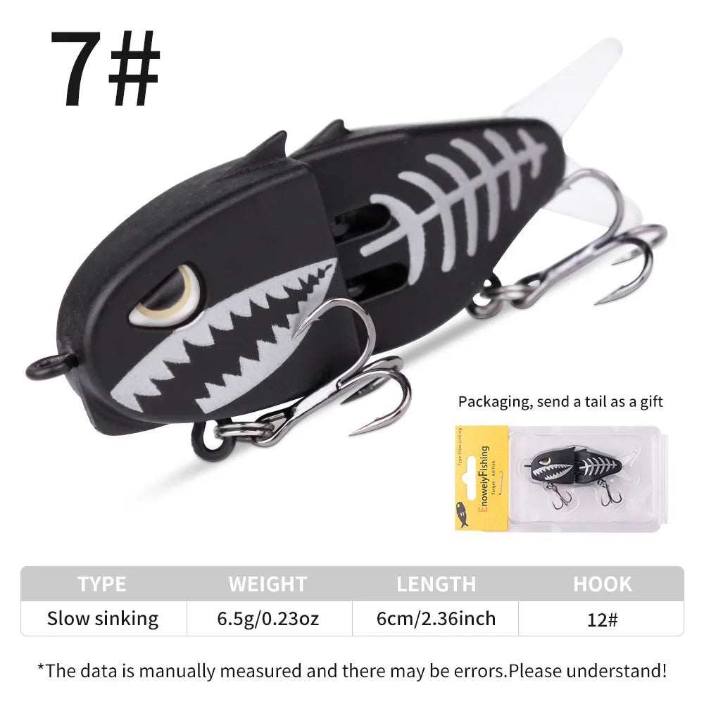 Fake Fishing Lure Bait Micro Pencil Bait60mmDouble Hook Slow Sinking Bionic Swimbait Colorful Topmouth Culter Bass Mandarin Fish