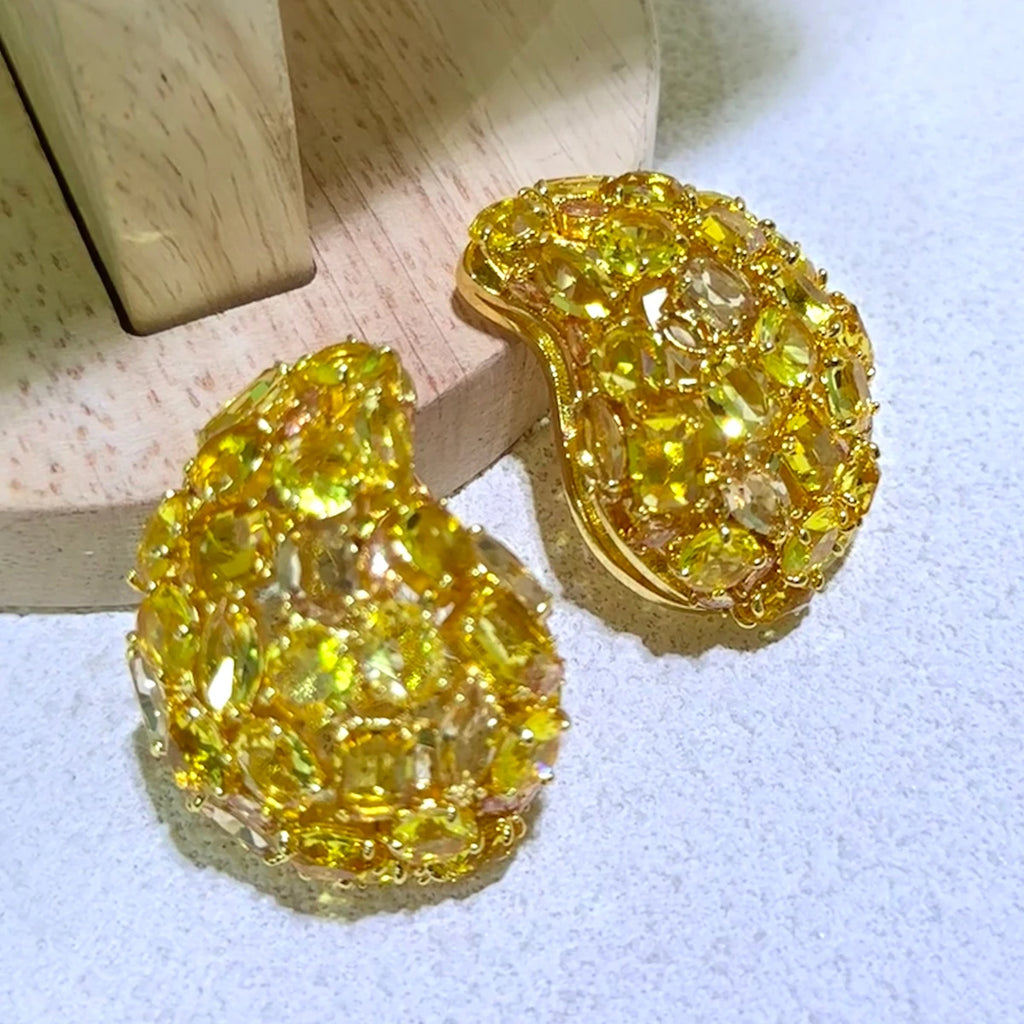 High Quality Earrings 2025 New Trend Fine Jewelry Charm Purple Butterfly White Blue Geometric Crystal Fashion Women's Ear Clip