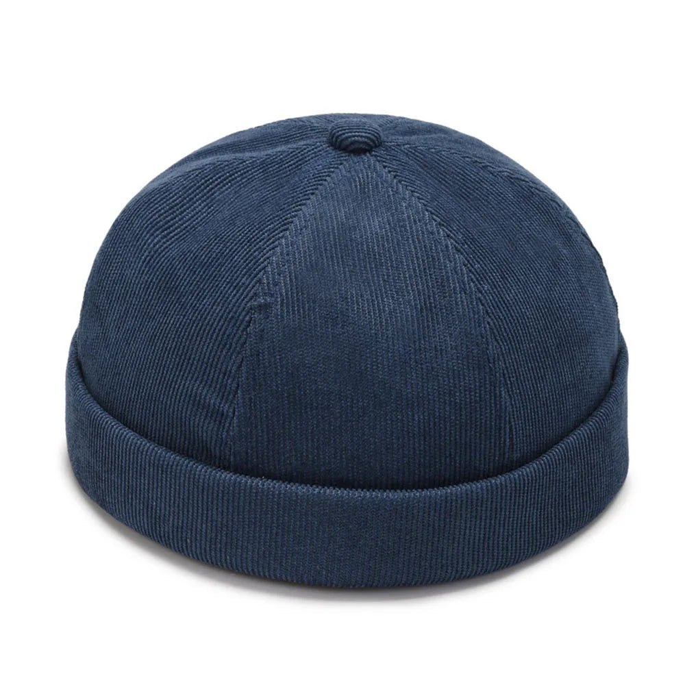 Beanie Hat Hip Hop Hats Bonnet Homme Winter Hat For Women Brimless Skullies Cap Men's Solid Color Street Vintage Portable Hats