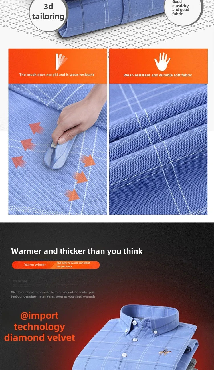 Men's long sleeve shirt thick warm autumn and winter comfortable soft high quality everything easy to take care of the street