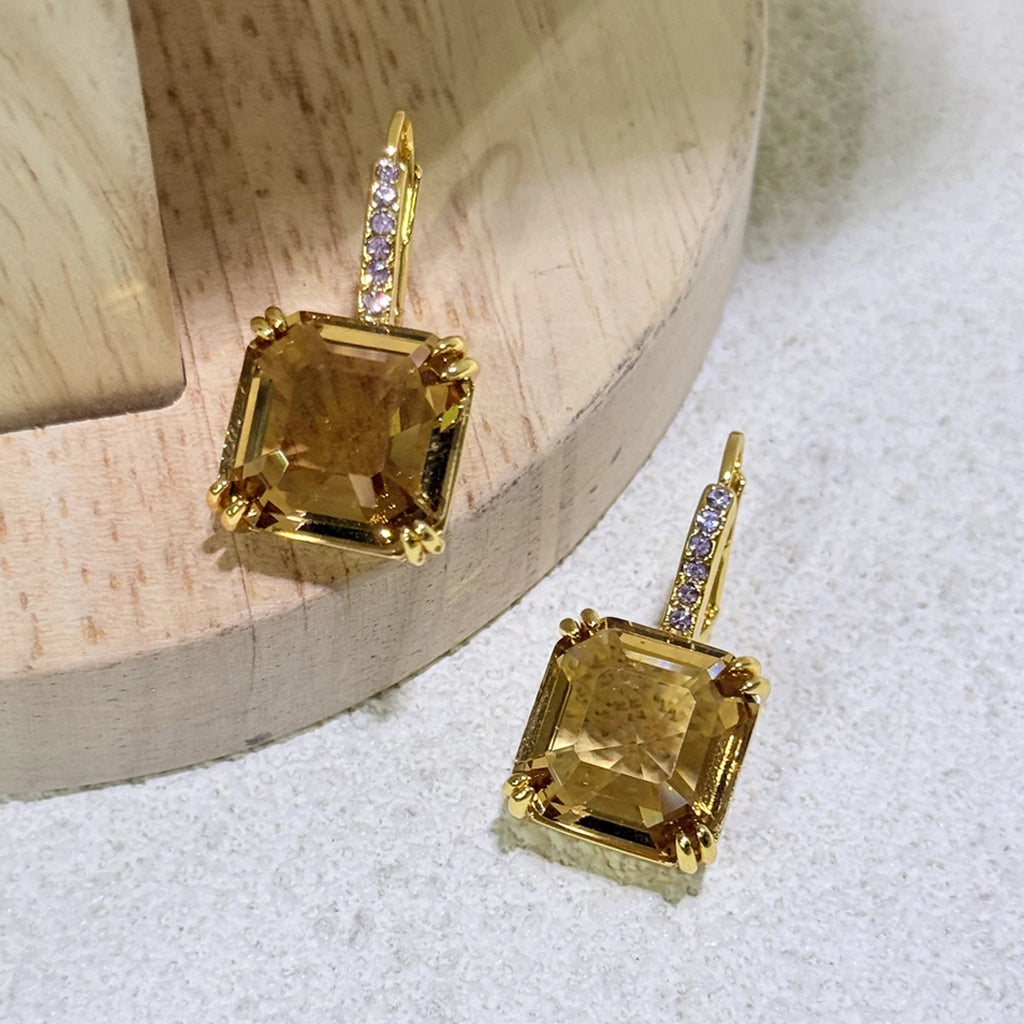 High Quality Earrings 2025 New Trend Fine Jewelry Charm Purple Butterfly White Blue Geometric Crystal Fashion Women's Ear Clip