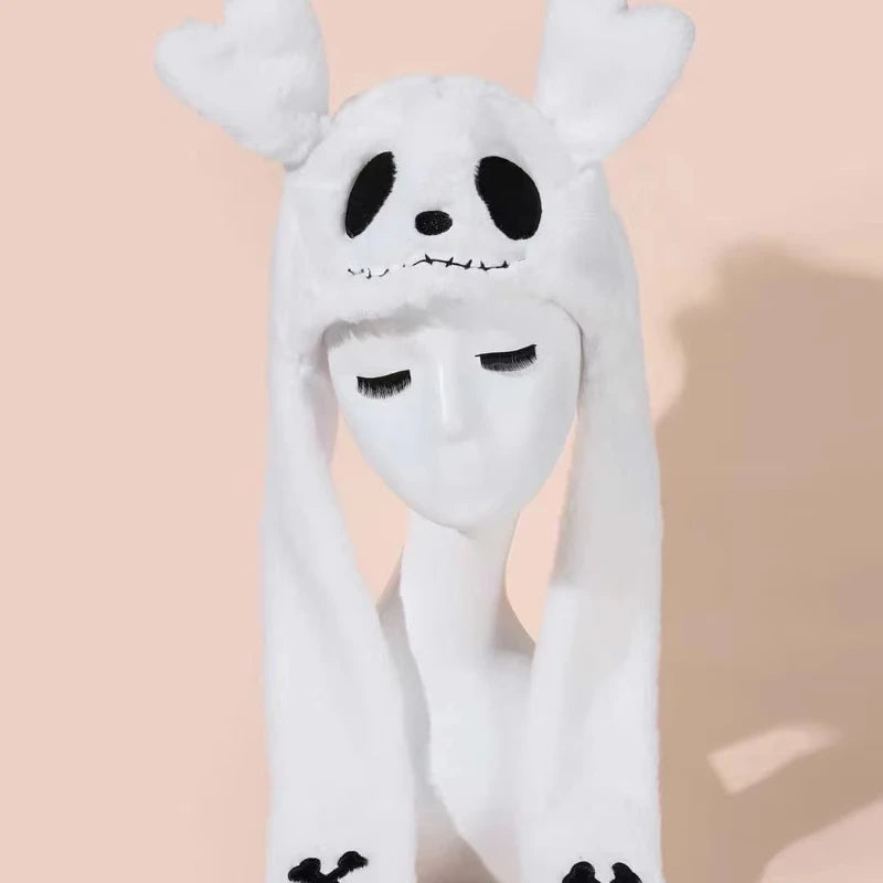 2023 New Halloween Men's and Women's Rabbit Hats Plush Ears Activity Hats Airbag Hats Halloween Christmas Ball Hats