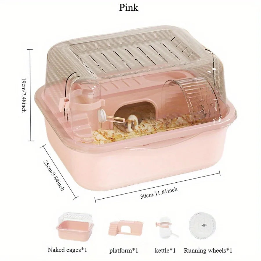 1pc Indoor Double Layer Hamster Cage Golden Bear Cage Large Space Hamster Castle Cage Detachable and Washable Small Pet Habitat