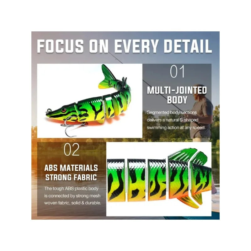 ANFS Fishing Lures for Bass Trout Multi Jointed Swimbaits Slow Sinking Bionic Swimming Lures Bass Freshwater Saltwater Bass