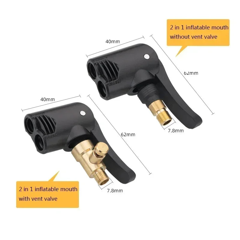 Bicycle Pump Nozzle Hose Adapter Dual Head Pumping Parts Service Accessories Valve Convertor Bycicle