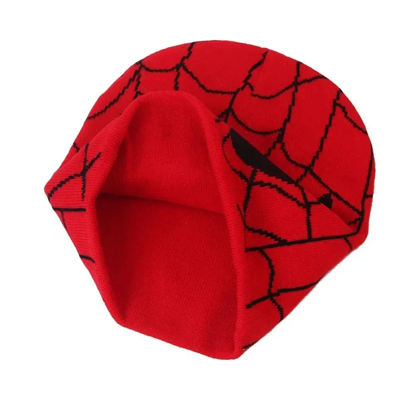 New Cartoon Spider Embroidered Beanies Hat Men Winter Autunm Warm Knitted Bonnet Cap Soft Wool  Beanies Caps Boys Gifts ﻿