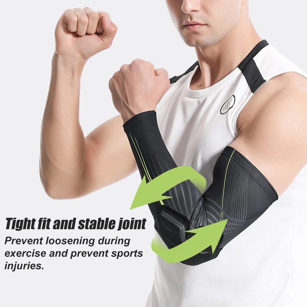 1 PCS Sports Elbow Pads, Basketball Shooter Sleeves, Collision Avoidance Padded Elbow for Volleyball Football Baseball Cycling