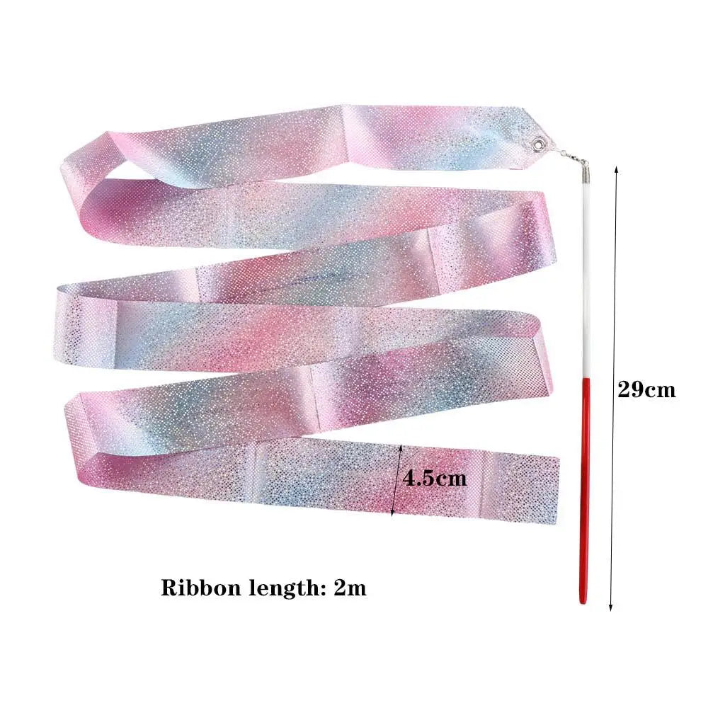 Gymnastics Equipment  Toys Rainbow Stick  Training Tool Twirling Rod Ballet Streamer Dance Ribbon Gym Ribbons