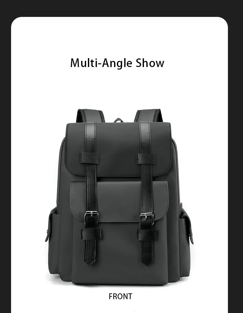 New Fashionable Backpack, Trendy Simple Casual Bag, Solid Color Business Travel Bag, Large Capacity Laptop Bag, Unisex Student School Bag, Multi-Functional Storage Bag
