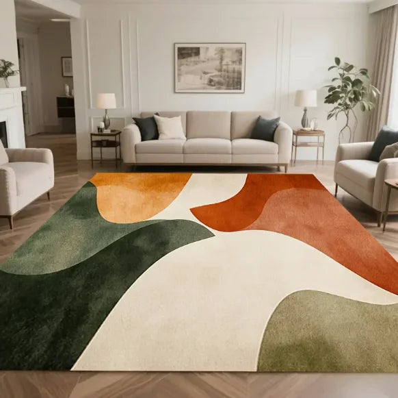 Modern Living Room Floor Mat Simple Lines and Printed Soft Bedrooms Suitable for Living Rooms Terraces Offices Kitchen Floors
