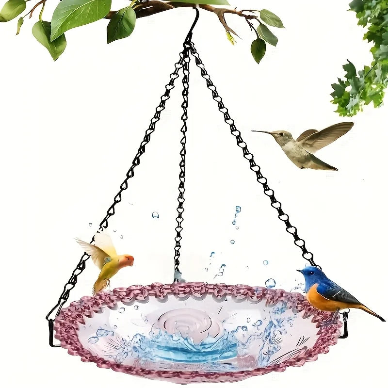Hanging bird baths and feeders, outdoor bird food trays, bird food racks, garden decorative bird food racks