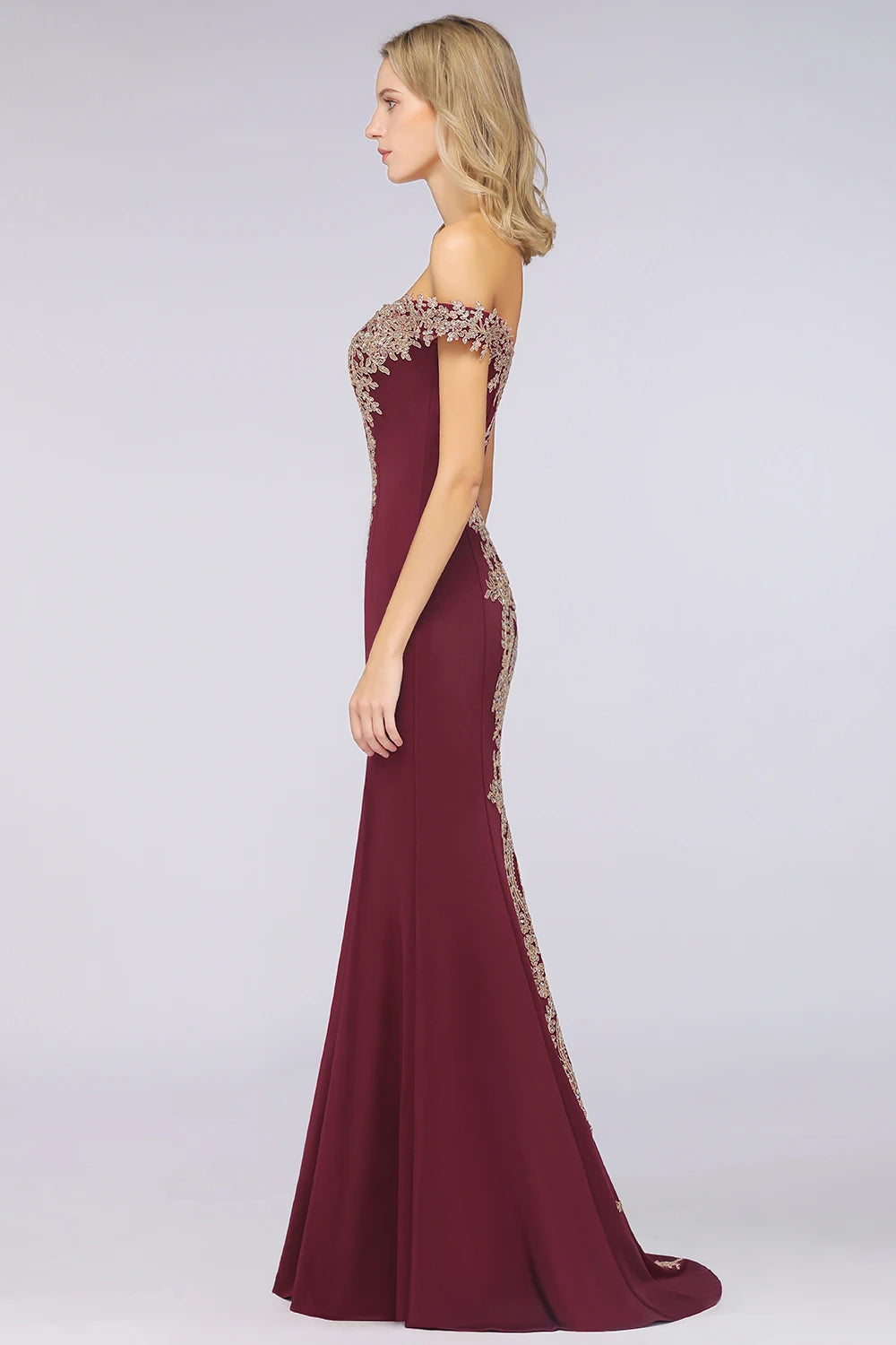 Women Evening Dresses Evening Prom Formal Gowns Wedding Party Long Dress Lace Applique Off Shoulder Dresses Gala