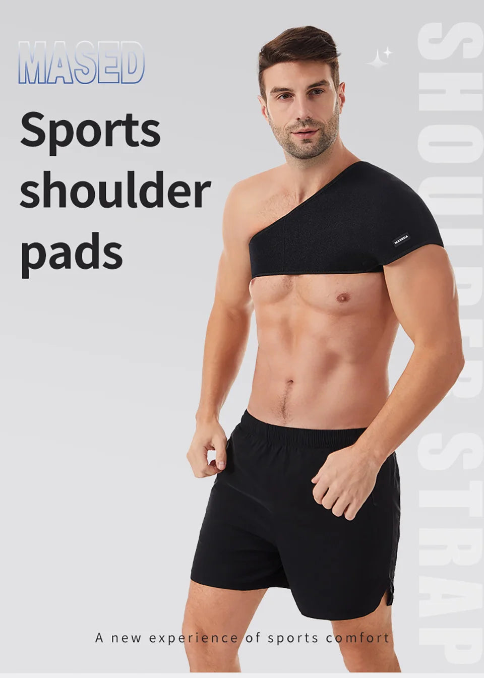 Sports Shoulder Pads Wide Adjustable Shoulder Guard Stretching Pressurized Protective Gear Fitness Outdoor Riding Weightlifting