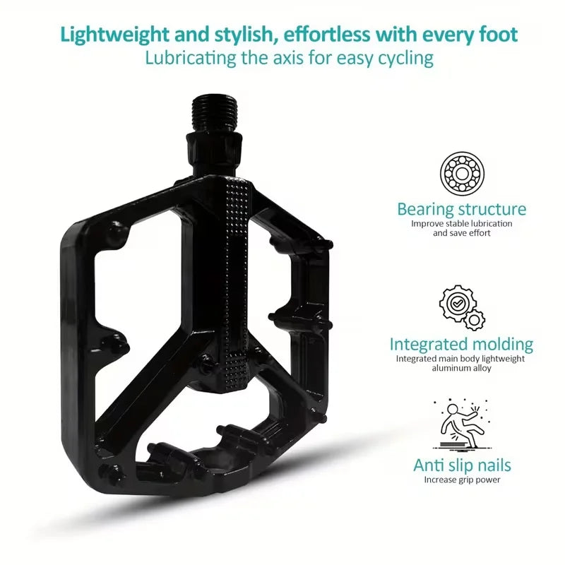 Bicycle pedal - Anti-slip - Double bearing - Lightweight cycling pedal - Suitable for road and mountain bike riding accessories