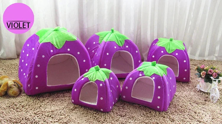 Strawberry Shape Cat Bed House Kennel Nest Sleeping Bag Puppy Pet For Small Dogs Sofa Mat Cushion Cat Pet Supplies Cama Gato