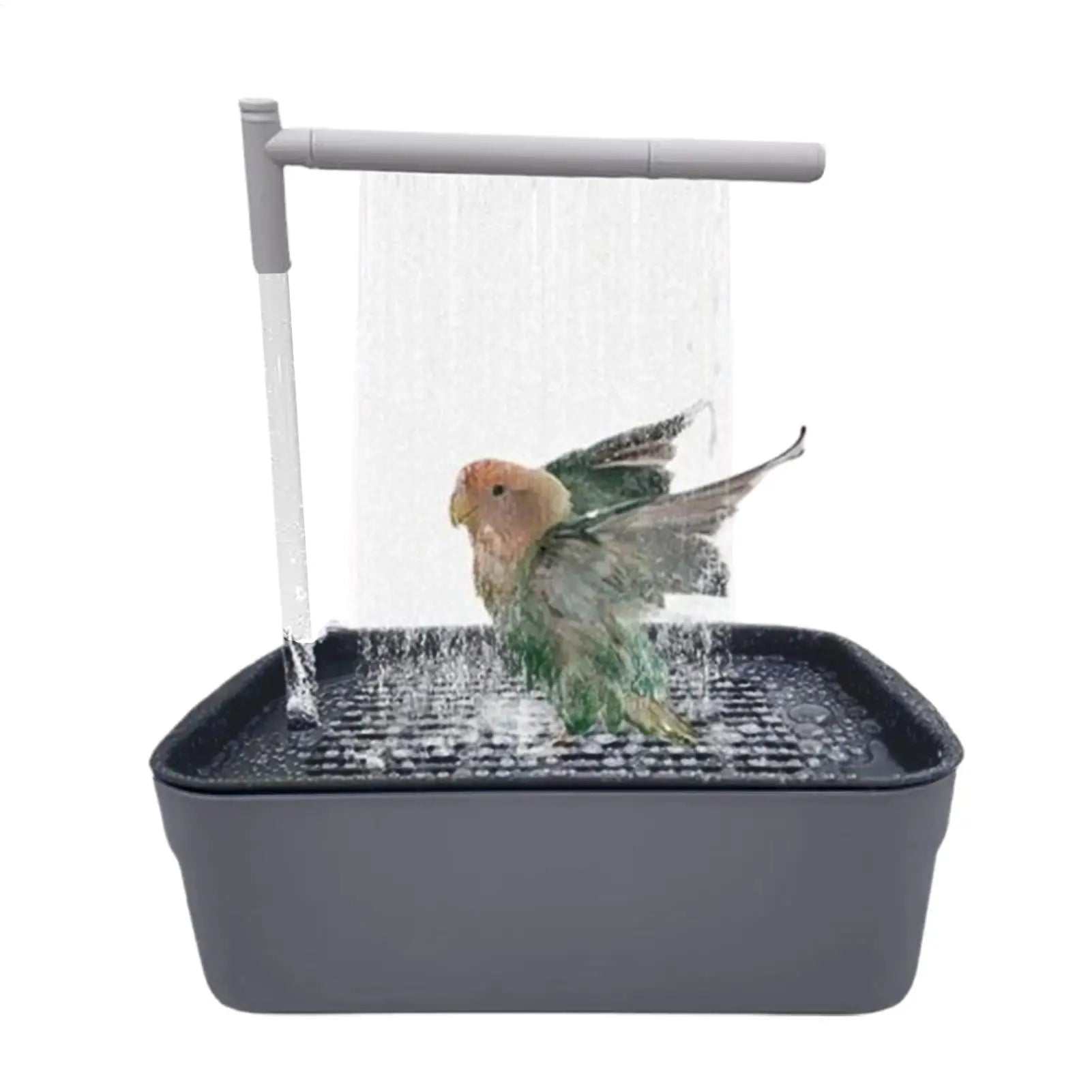 Bird bath tub, automatic bird bath tub with circulating water shower, low-noise bird shower for budgies, automatic pet bird bath