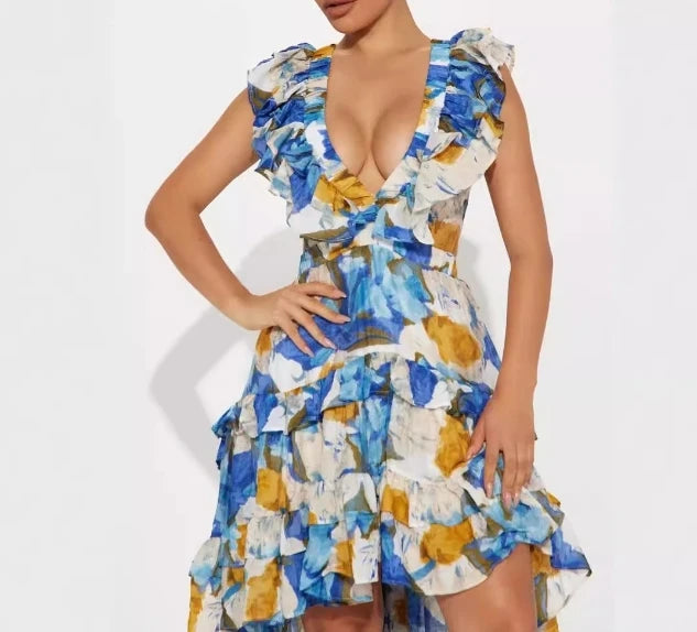 Elegant Dresses for Women Bohemian Casual Style Fashionable Printed Vacation Long Dress Shipped Within 48 Hours